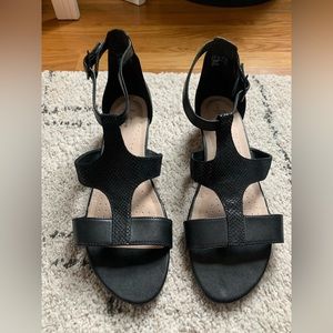 Clarks small cork wedge shoes. Size 9.5